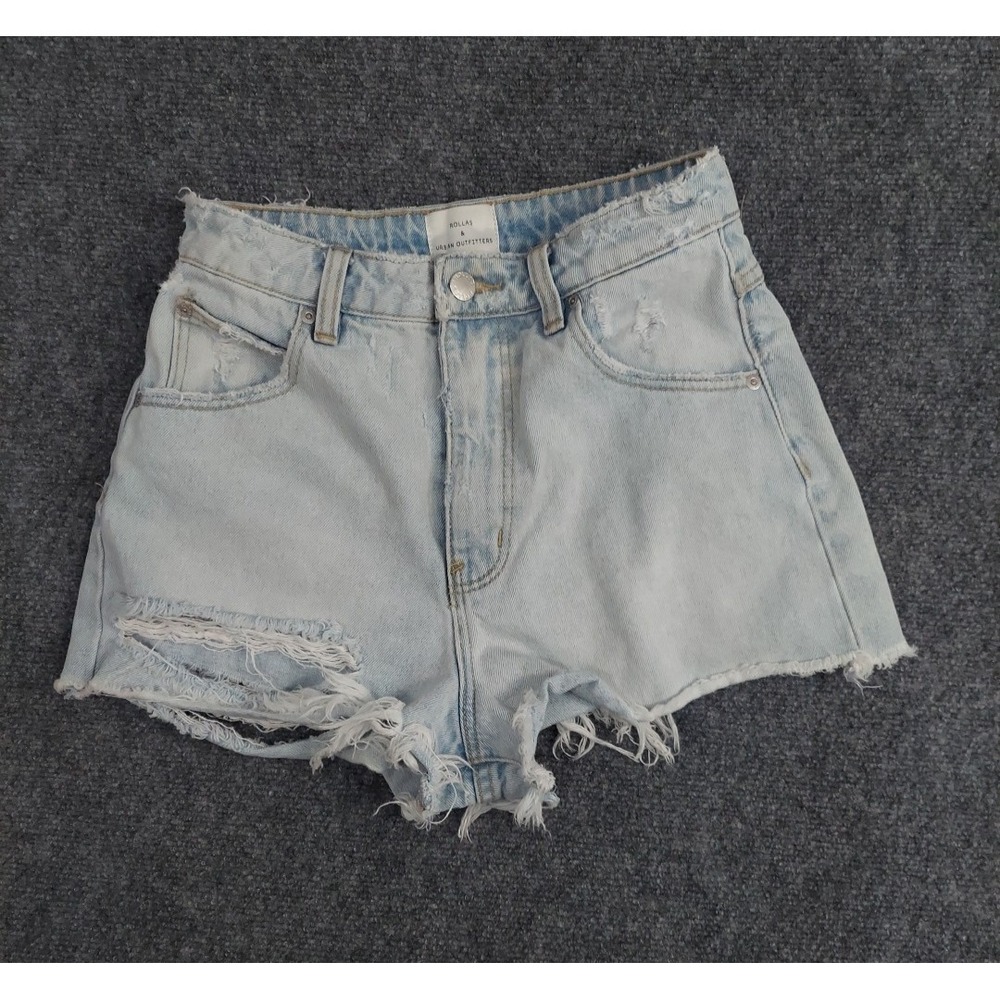 Rollas‎ x Urban Outfitters Denim Shorts Women 26 Distress Booty Cut Off Light